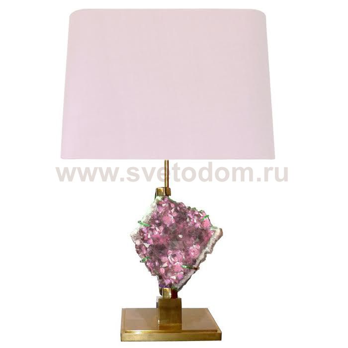 Настольная лампа Bronze and Pink Amethyst Lamp Loft Concept 43.327