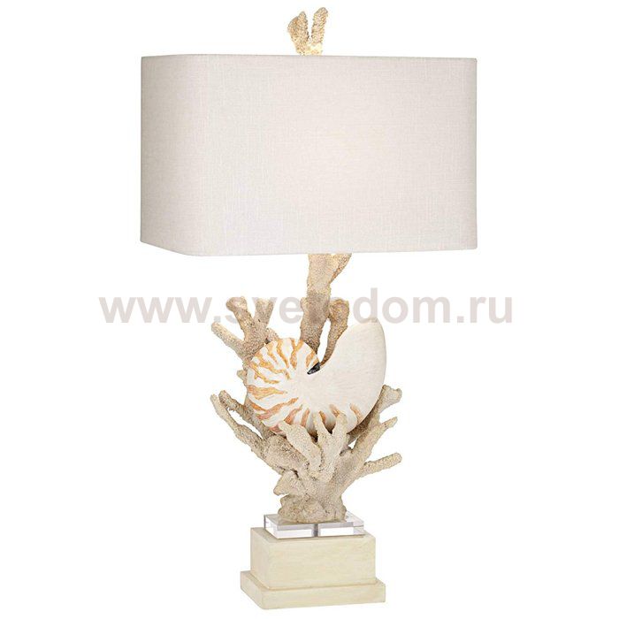 Nautilus Shell and White Coral Table Lamp Loft Concept 43.416