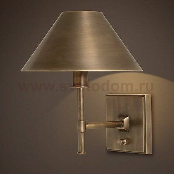 Бра Restoration Hardware Petite Candlestick Sconce Vintage Brass Loft Concept 44.081
