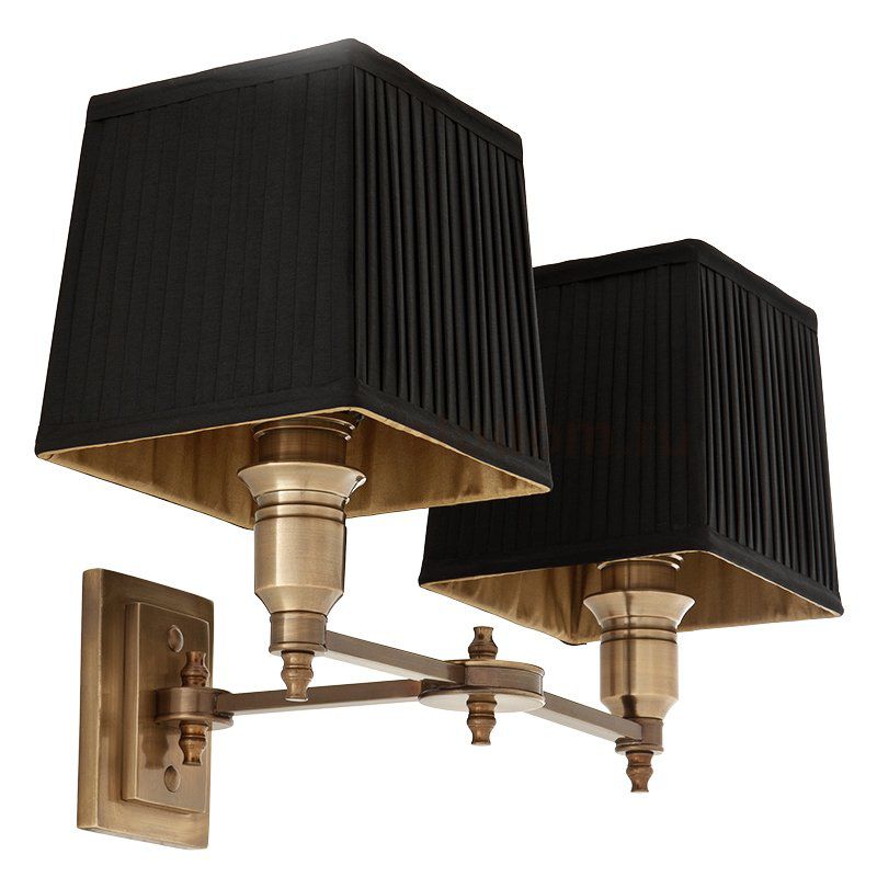 Бра Wall Lamp Lexington Double Brass+Black Loft Concept 44.108635