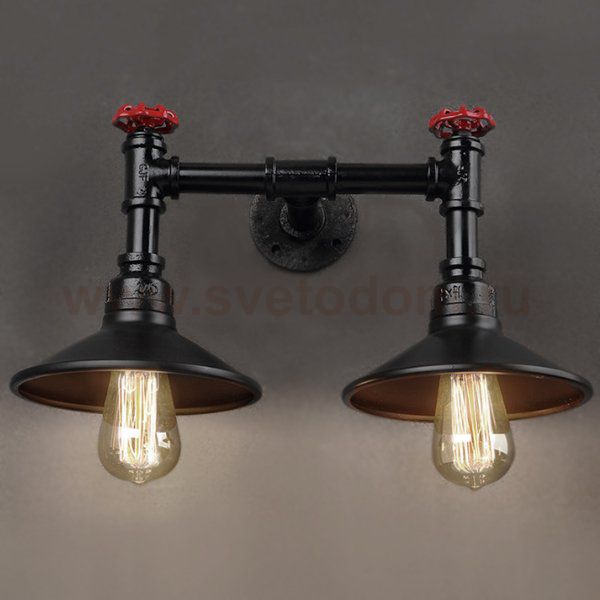 Бра Pipeline Valve Red and black Loft Concept 44.145