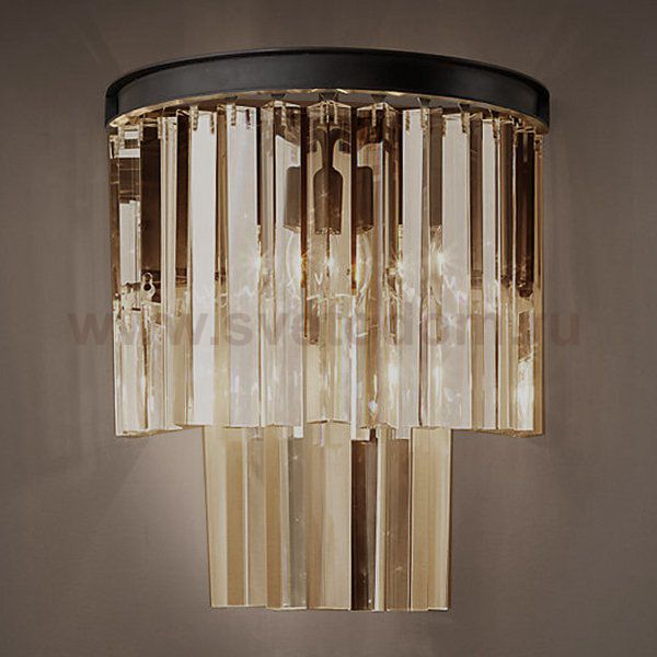 Бра 1920S Odeon Smok and Amber crystal Loft Concept 44.415