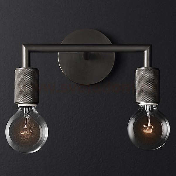 Бра RH Utilitaire Double Sconce Black Loft Concept 44.555