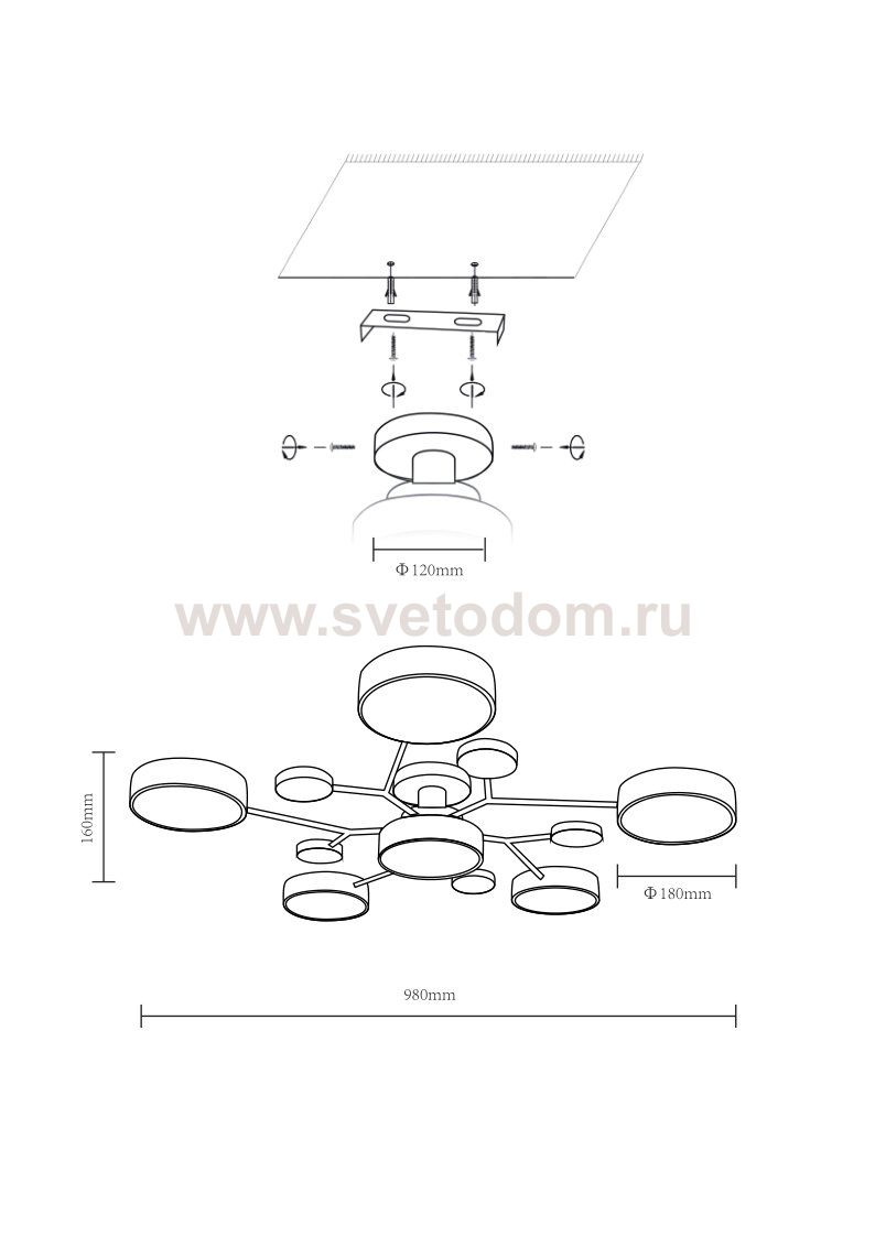 Люстра потолочная Velante 446-207-06