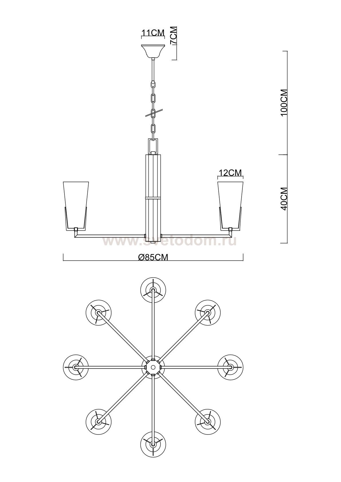 Люстра подвесная Divinare 4503/17 LM-8 SUBRA