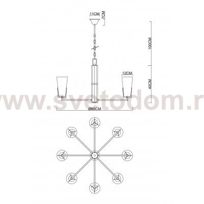 Люстра подвесная Divinare 4503/17 LM-8 SUBRA