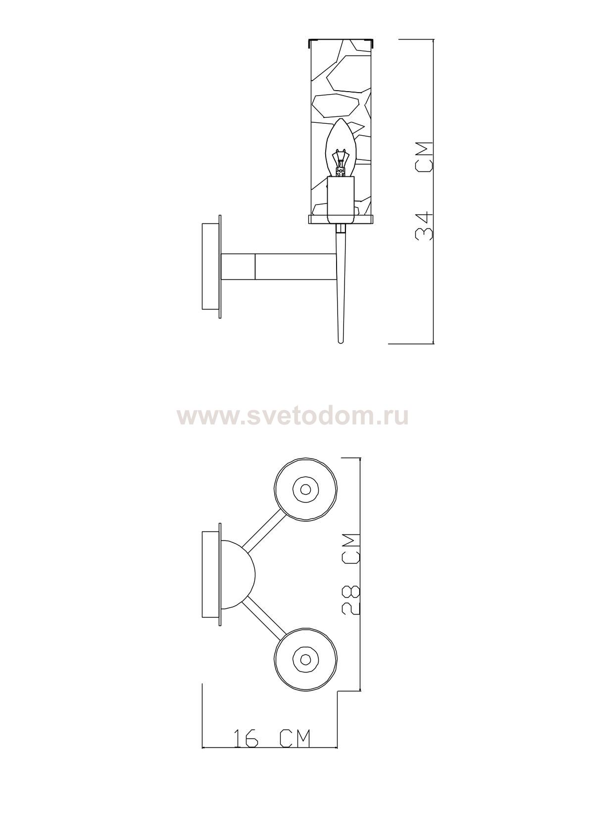 Светильник настенный бра Divinare 4505/17 AP-2 SHAM