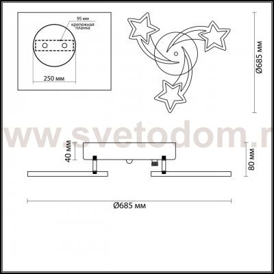 Люстра потолочная Lumion 4525/66CL SELINA