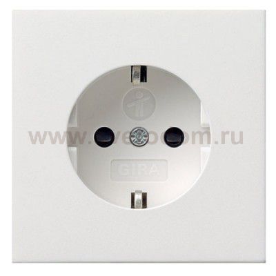 Gira F100 Бел глянц Розетка с/з с защитными шторками (G453112)