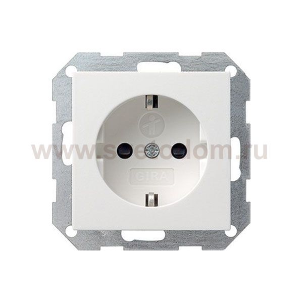 Gira S-55 Бел Розетка с/з с защитными шторками (G45327)