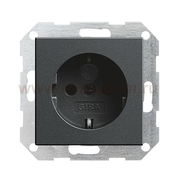 Gira S-55 Антрацит Розетка с/з с защитными шторками (G45328)