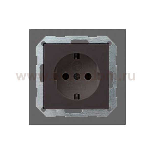 Gira S-55 Бронза/Антрацит Розетка с/з с защитными шторками (G453603)