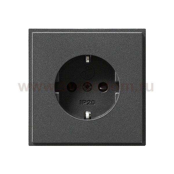 Gira TX-44 Антрацит Розетка с/з с защитными шторками и пиктограммой (G45367)