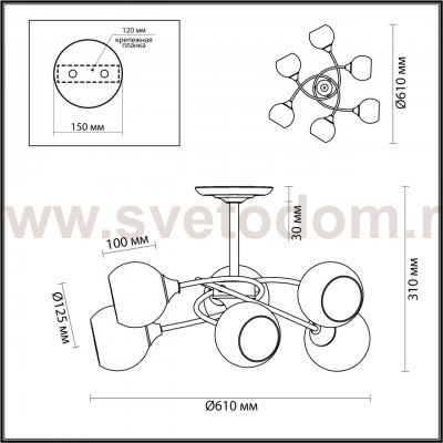 Люстра потолочная Lumion 4537/6C DANIELLA