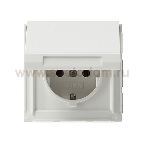 Gira TX-44 Белый Розетка с/з с крышкой (G45466)