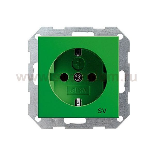 Gira S-55 Зеленый глянцевый Розетка с/з для SV (обеспечение безопасности) (G45502)
