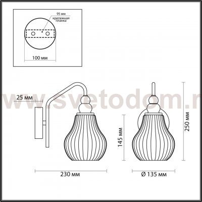 Светильник настенный бра Lumion 4562/1W ELEONORA