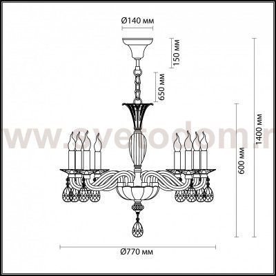 Люстра Odeon light 4600/8 ELEFI