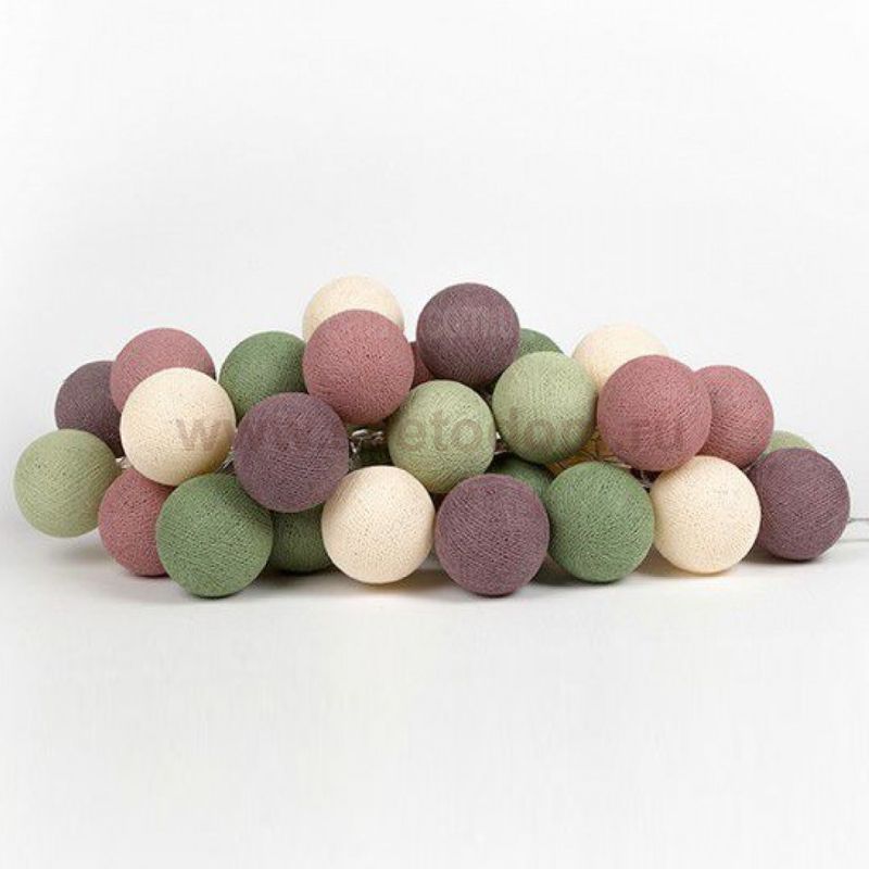 Гирлянда хлопковые фонарики Сotton Ball Forest Fruit Loft Concept 46.034-2