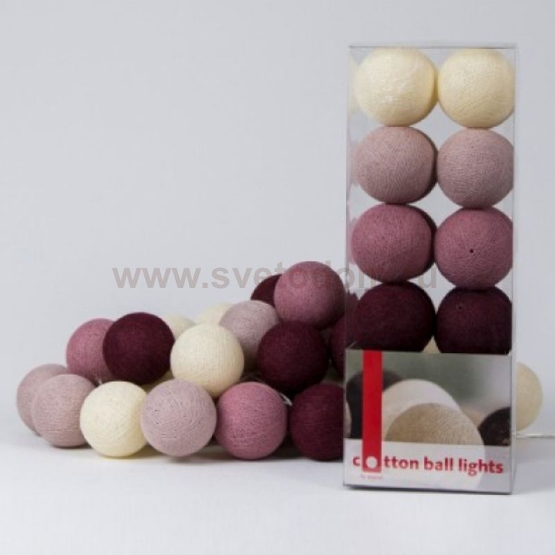 Гирлянда хлопковые фонарики Сotton Ball Rosegarden Loft Concept 46.035-2