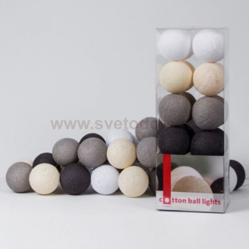 Гирлянда хлопковые фонарики Сotton Ball Taupe Loft Concept 46.041-2
