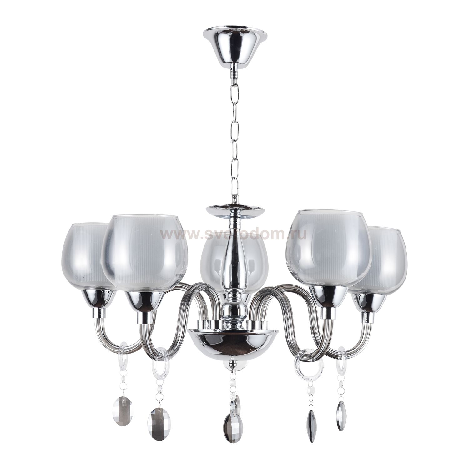 Люстра классическая с хрусталем Экономсвет 46067/5CR SM+WT