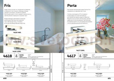 Настенный светильник IP44 Odeon light 4617/8WL PORTA