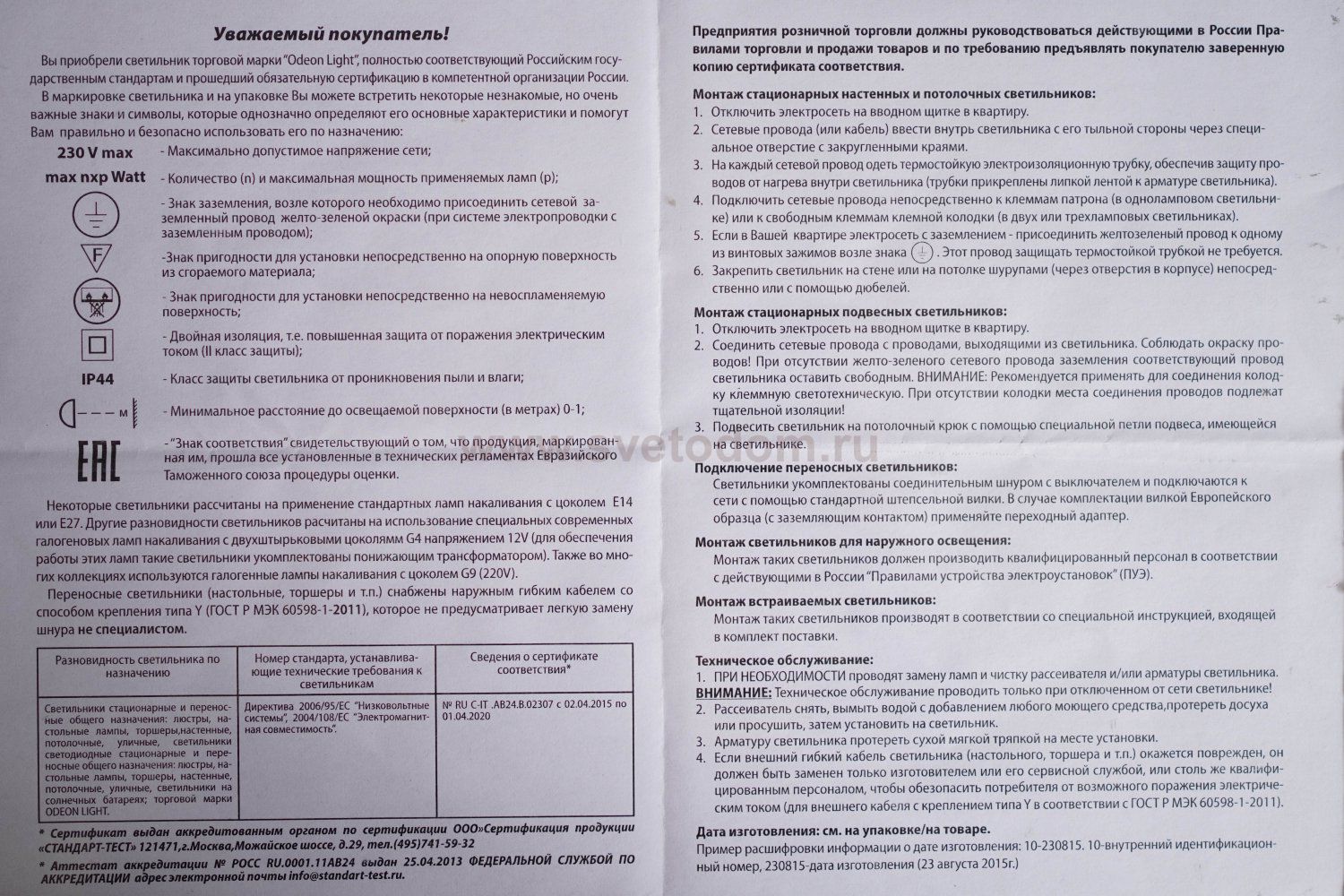 Светильник настенный бра Odeon light 4659/1W STEPI