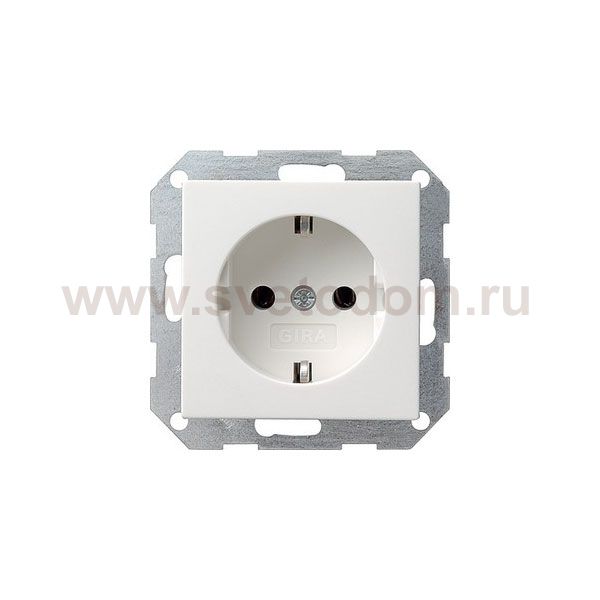Gira S-55 Бел Розетка с/з без захватов (G46627)