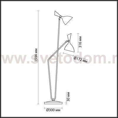 Торшер Odeon light 4665/2F RASTO
