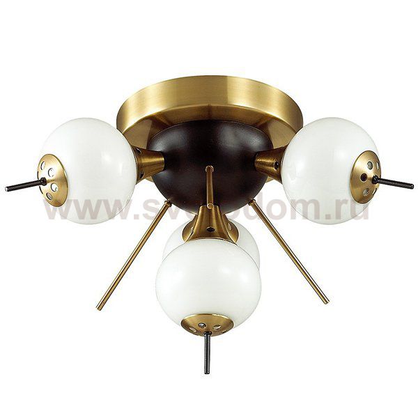 White Glass Globes Sputnik Сeiling light Loft Concept 48.058