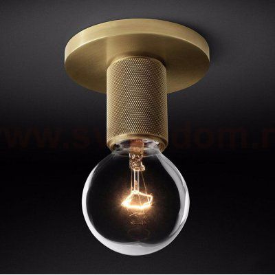 Потолочный светильник RH Utilitaire Socket Flushmount Brass Loft Concept 48.069