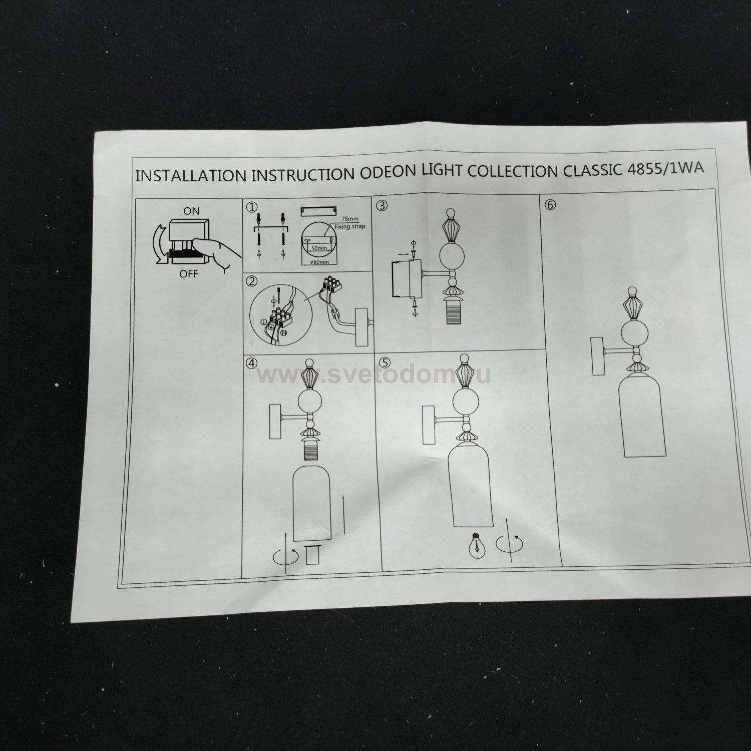 Светильник настенный бра Odeon light 4855/1WA BIZET