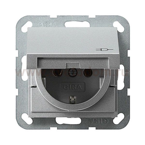 Gira S-55 Антрацит Розетка с/з и крышкой, с защитными шторками (G48828)