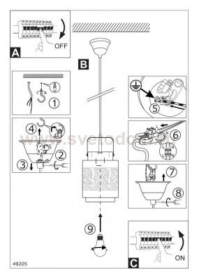 Светильник подвесной Eglo 49205