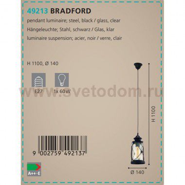 Подвесной светильник Eglo 49213 BRADFORD