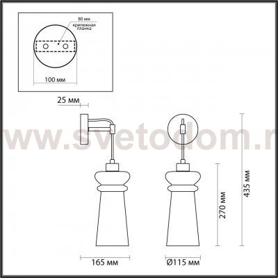 Светильник настенный бра Odeon Light 4966/1W Pasti