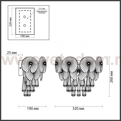Настенный светильник Odeon light 4984/2W SEMURA