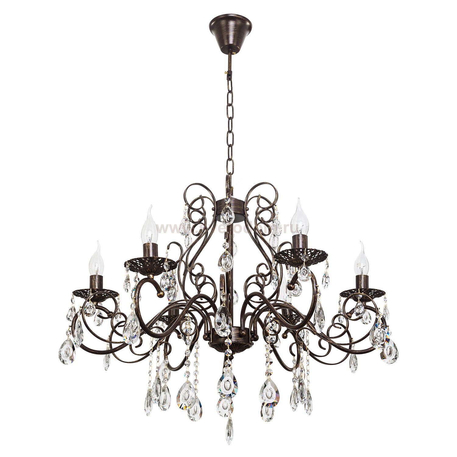 Люстра классическая с хрусталем Экономсвет 5002/6CO WG