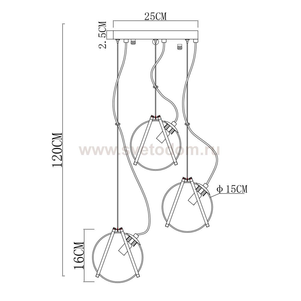 Светильник подвесной Divinare 5015/02 SP-3 HAZEL