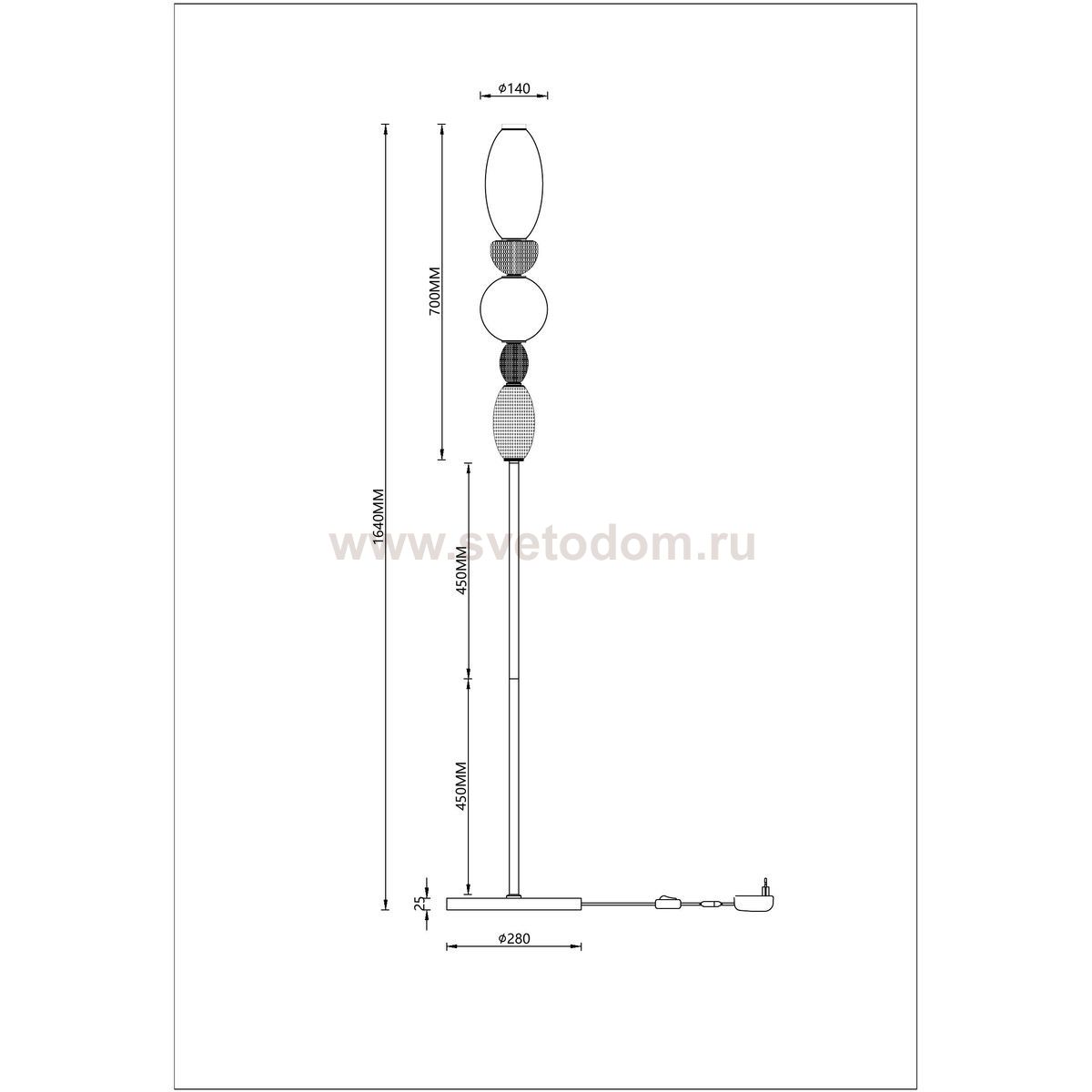 Торшер Divinare AMBRA 5016/17 PN-20