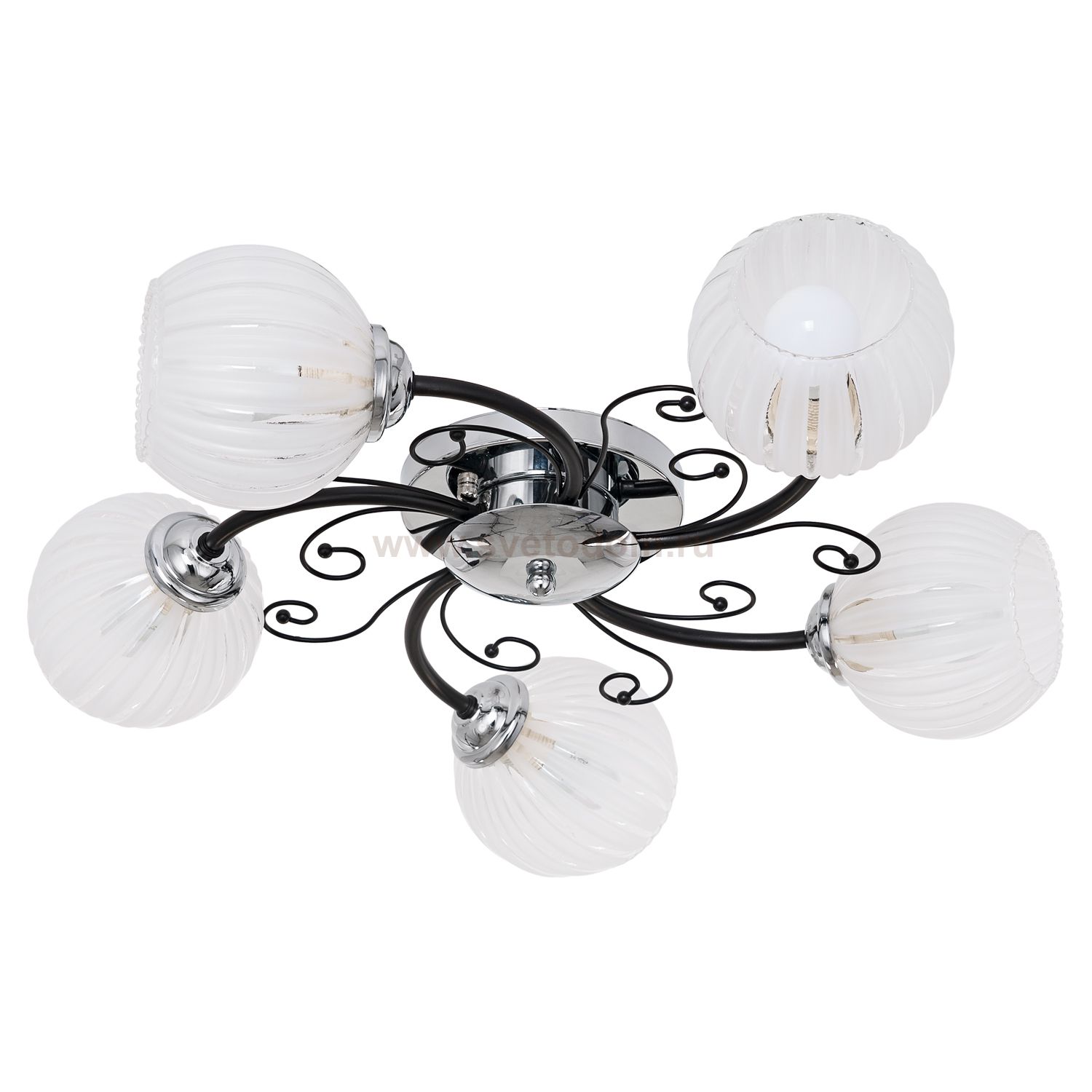 Светильник ЭкономСвет 50171/5BK+CR WT