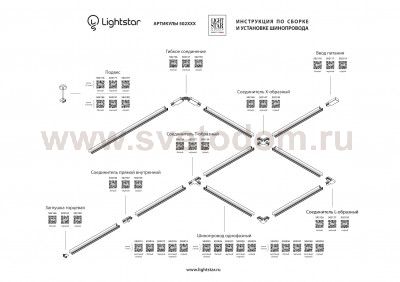 Трек двухконтактный однофазный 2м Lightstar 502029 Barra серебристый