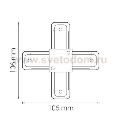 Соединитель X-оСветильник бразный однофазный Lightstar 502146 Barra