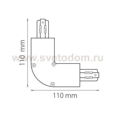 Соединитель L-образный трехфазный белый Lightstar 504126 Barra