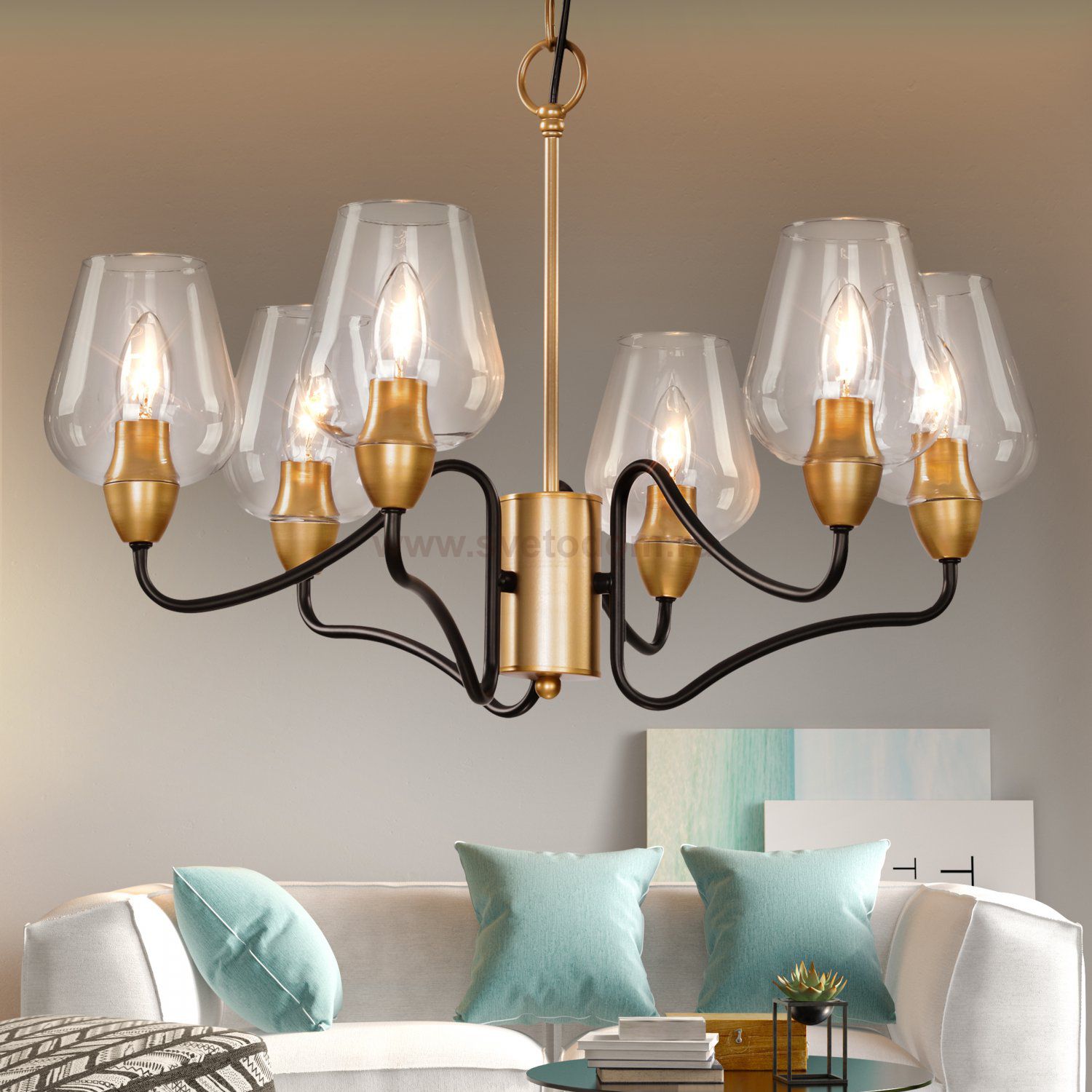 Люстра Rivoli Fresco 5045-206 6 * E14 40 Вт лофт - кантри