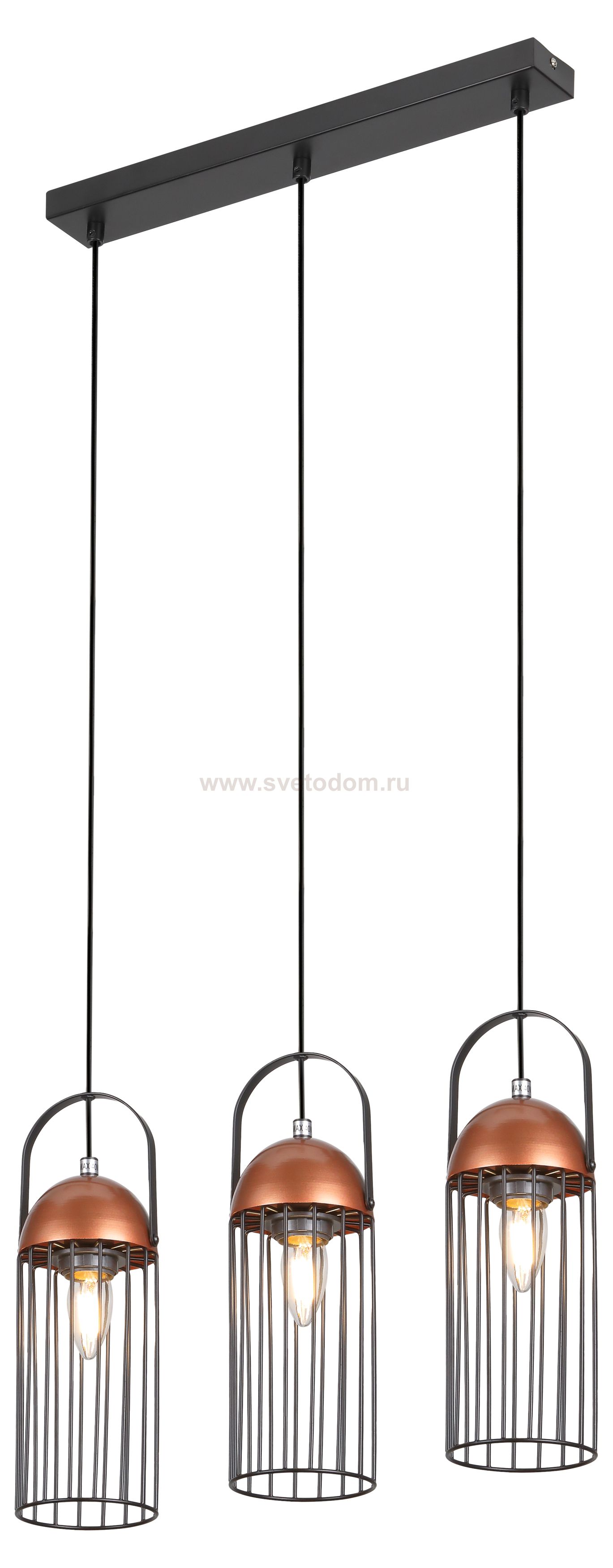 Светильник подвесной (подвес) Rivoli Anemon 5062-233 3 х E27 40 Вт лофт - кантри