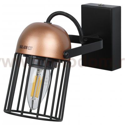 Светильник настенно-потолочный спот Rivoli Anemon 5062-701 поворотный 1 х E27 40 Вт лофт - кантри