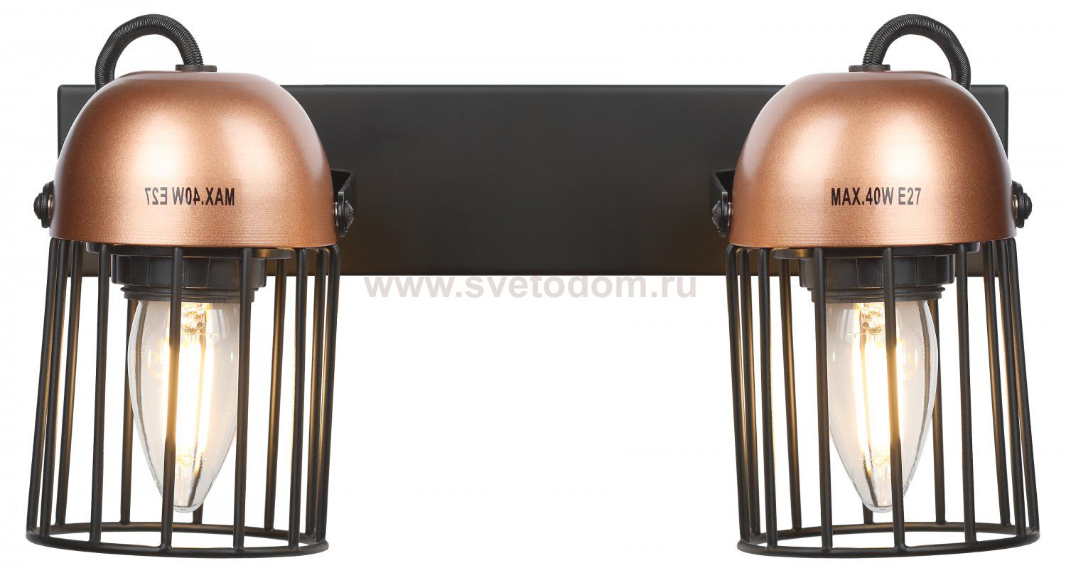 Светильник настенно-потолочный спот Rivoli Anemon 5062-702 поворотный 2 х E27 40 Вт лофт - кантри