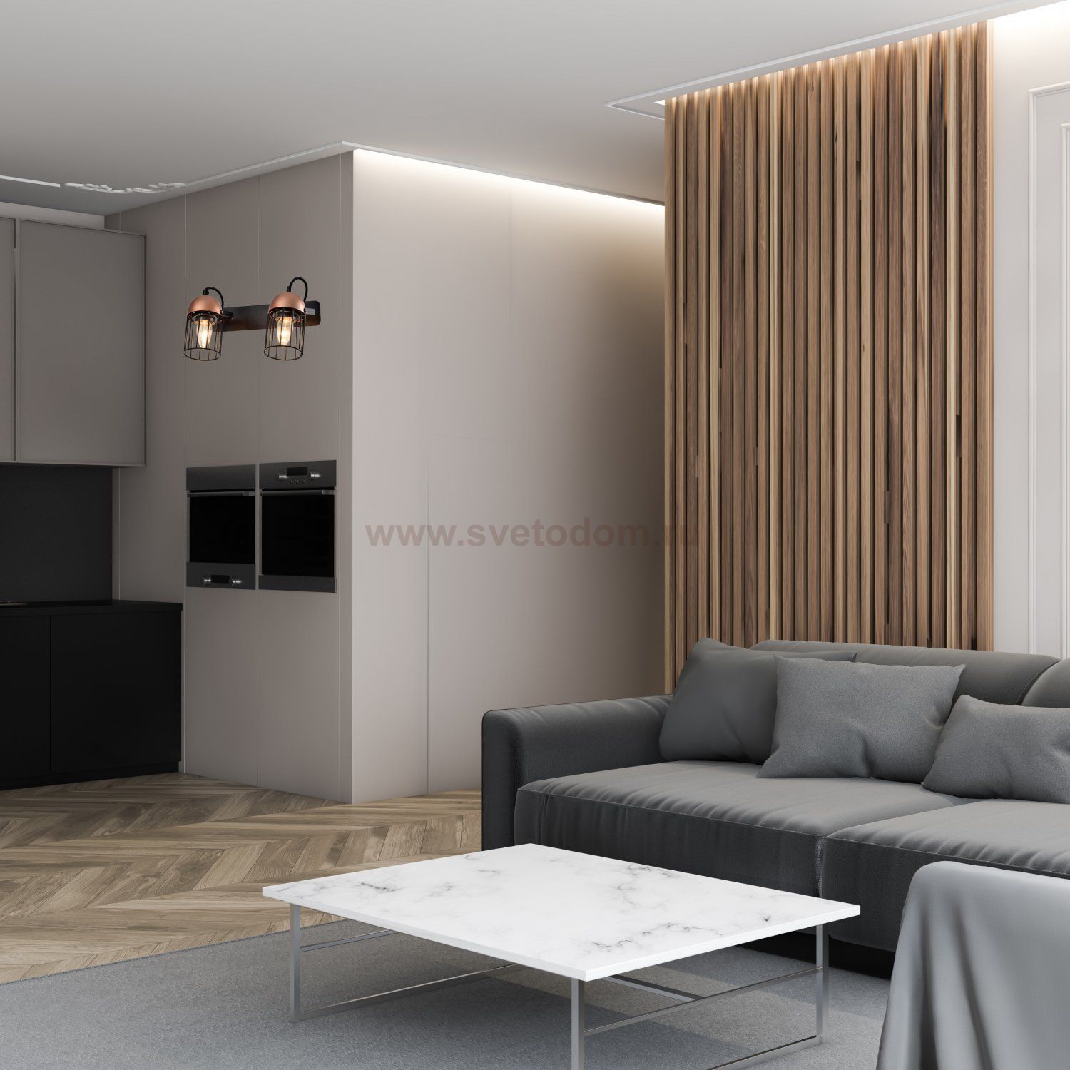 Светильник настенно-потолочный спот Rivoli Anemon 5062-702 поворотный 2 х E27 40 Вт лофт - кантри